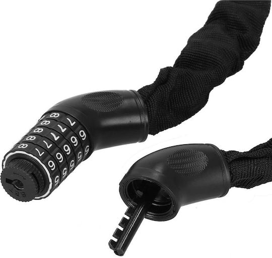 Bicycle Scooter Anti-theft Lock Combination Lock Length 98 Cm Steel Black