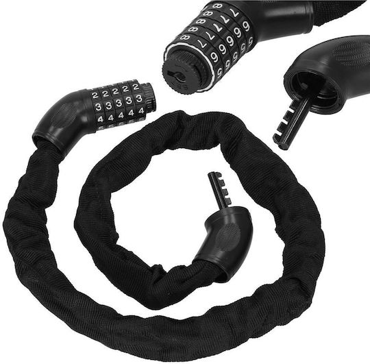 Bicycle Scooter Anti-theft Lock Combination Lock Length 98 Cm Steel Black