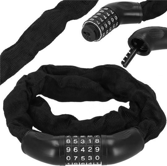 Bicycle Scooter Anti-theft Lock Combination Lock Length 98 Cm Steel Black