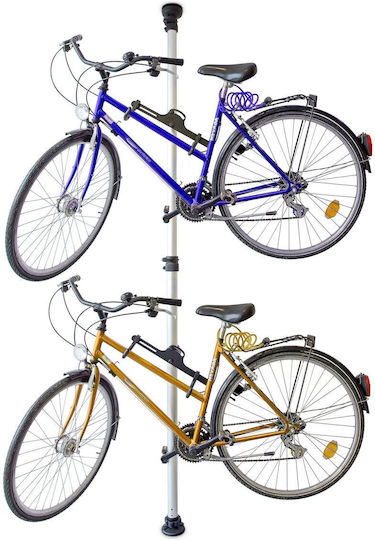 Relaxdays Telescopic Stand 2 Bicycles Black Silver