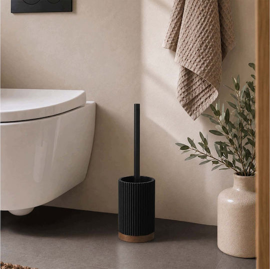 Douceur d'Intérieur Niagara Schwarze Toilettenbürste aus Kunststoff fürs Badezimmer