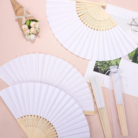 Set of 60 Foldable Bamboo Lanterns White Paper Typec Home 60 Organza Bags Elegant Handheld Lanterns Wedding Guest Favors Baptism Summer Events Creative DIY Projects