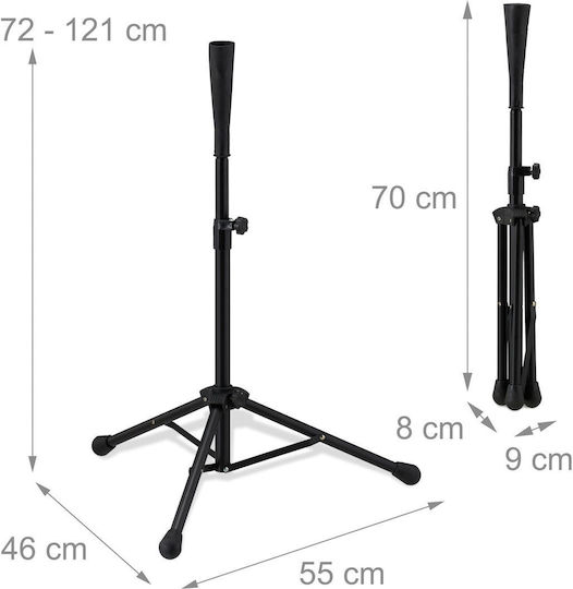 Relaxdays Verstellbarer Baseball-Trainingsständer Schwarz 72 x 32 x 30 cm