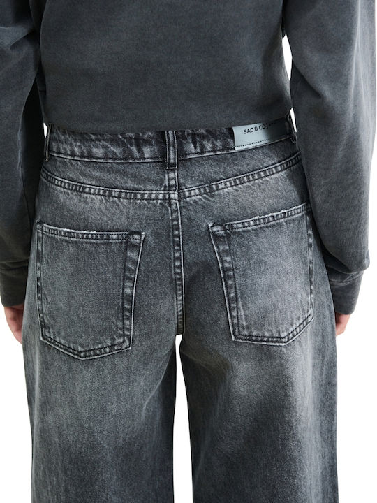 High-Waist Damenjeans in Slim Passform Grau
