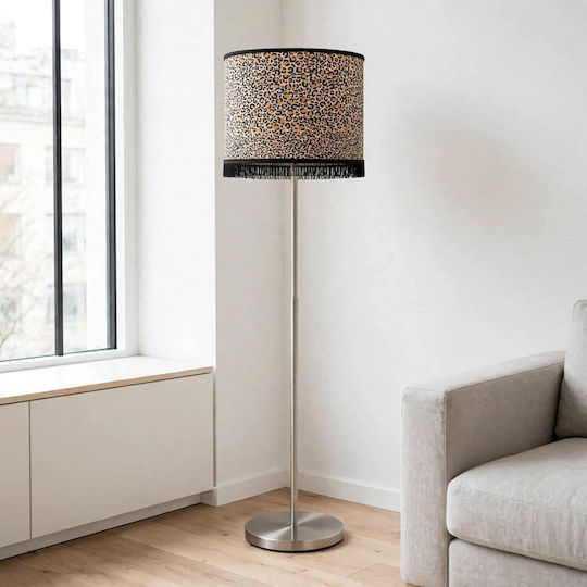 Black Leopards Floor Lamp with E27 Bulb Holder Black