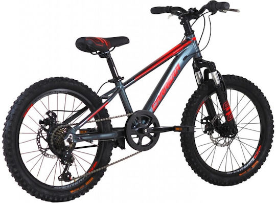 20" Παιδικό Mountain Bike με Δισκόφρενα και Σκελετό Αλουμινίου Γκρι