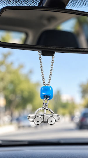 Amulet Norocos pentru Mașină Athinodorou Handmade Mașină din Oțel cu Piatră Albastră 09ya00002