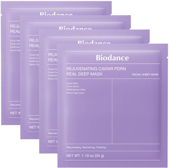 Biodance Rejuvanierende Kaviar PDRN Real Deep Jelly Maske 4 Stück x 34 g