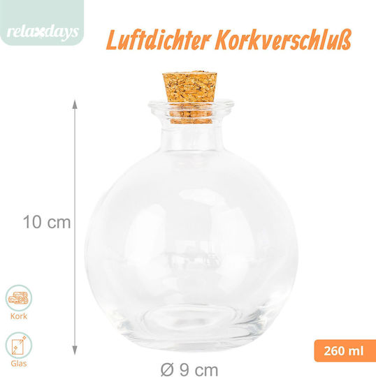 Set 6 Glass Bottles Relaxdays Stopper Transparent Light Brown 6x