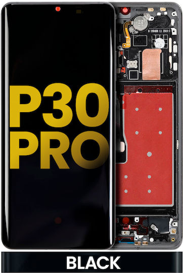 Ecran OLED Asamblat cu Mecanism Tactil și Ramă pentru Huawei P30 Pro (Negru)