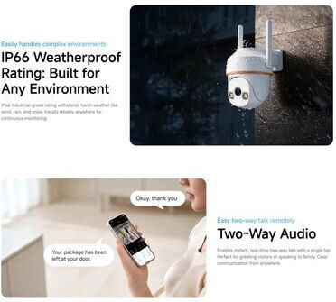 Vstarcam HS30 IP Камера За Видеонаблюдение Wi-Fi Full HD+ 3MP Водоустойчива С Двупосочна Комуникация И 4mm Обектив