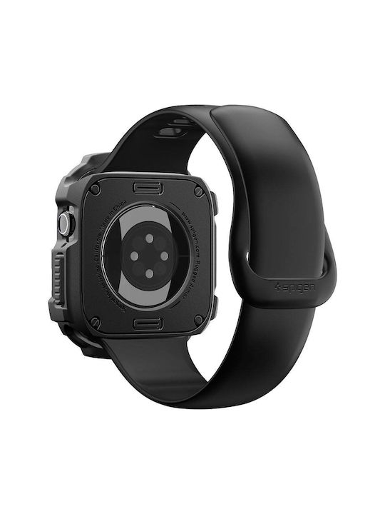 Spigen Rugged Armor Silikonhülle in Schwarz für Apple Watch 12 46 mm