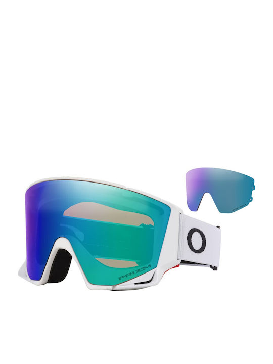 Oakley M Snow Ochelari de Schi și Snowboard pentru Adulți Albi cu Lentilă Roz