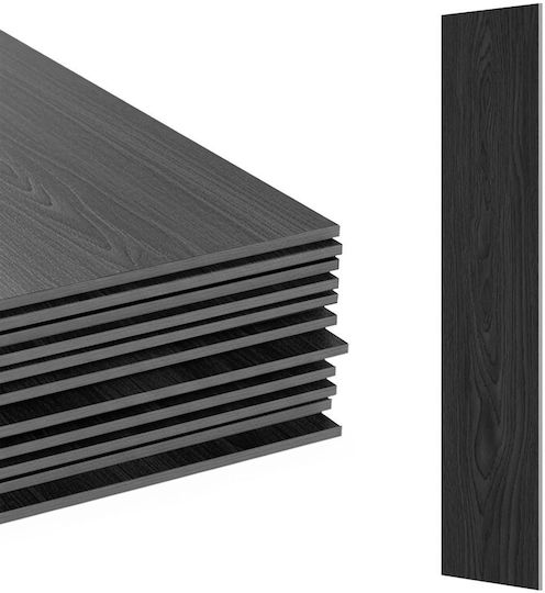 Pardoseală din PVC Autoadezivă Relaxdays 10052117_8223, Efect de Lemn, Pulbere de Piatră, 1,8 mm, 91 x 15 cm, Antracit