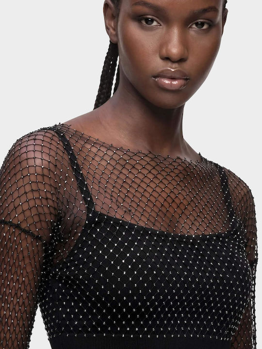 Γυναικείο Crop Top με Τιράντες Black