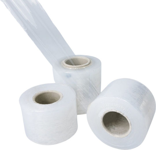 Set de 6 Role Mini de Folie Stretch Manuală pentru Ambalarea Înfășurarea și Fixarea Produselor, Utilizare în Depozit și Transport, 12,5 Cm, 0,38 Kg per Rolă, Transparentă