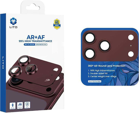 Lito Crown Halo Ar + Af Camera Lens Iphone 18 Pro Dark Cherry