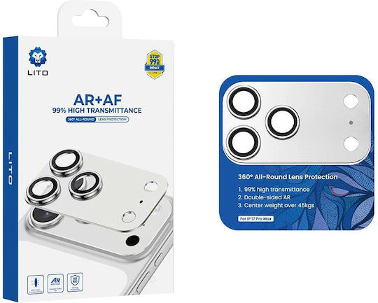 Lito Crown Halo Ar + Af Protecție Lentilă Cameră Iphone 18 Pro Argintiu