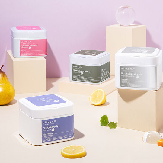 Mary&may Hyaluronic Panthenol Hydra Μάσκα Προσώπου 30τμχ