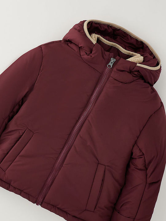 Παιδικό Casual Μπουφάν Κοντό με Επένδυση Claret