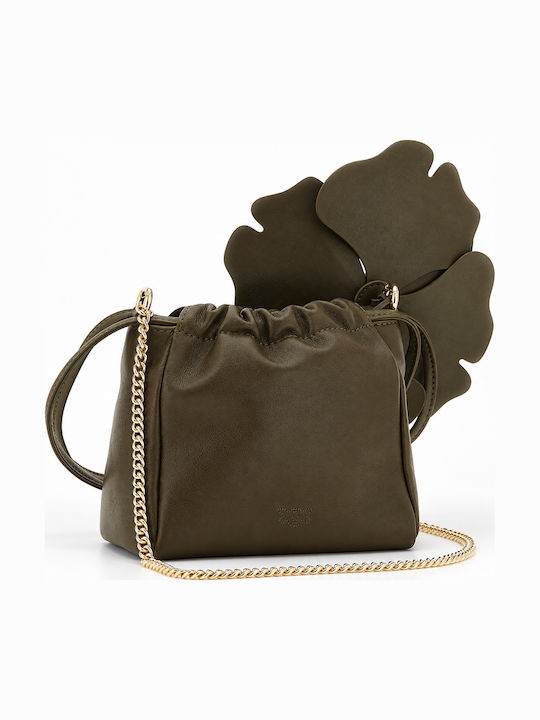 Pinko Зелена дамска кожена велурена торбичка suede Pinko Зелена дамска кожена велурена торбичка suede