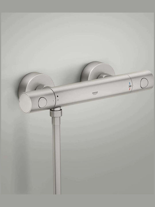 Grohe 800 Αναμεικτική Μπαταρία Ντουζιέρας Θερμοστατική Γκρι Grohe 800 Αναμεικτική Μπαταρία Ντουζιέρας Θερμοστατική Γκρι
