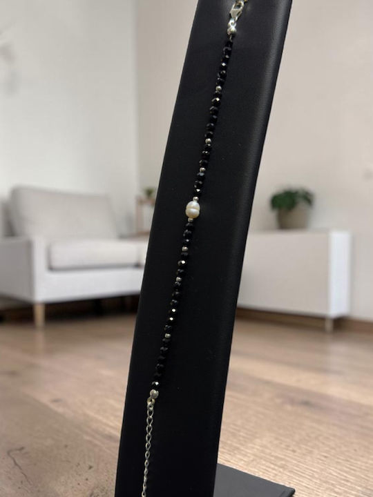 Ezera Brățară Pentru Femei Lanț Din Argint Cu Mărgele 16.5cm