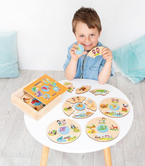 Ξύλινο Παιδικό Puzzle Humanico Continents 30pcs Beleduc