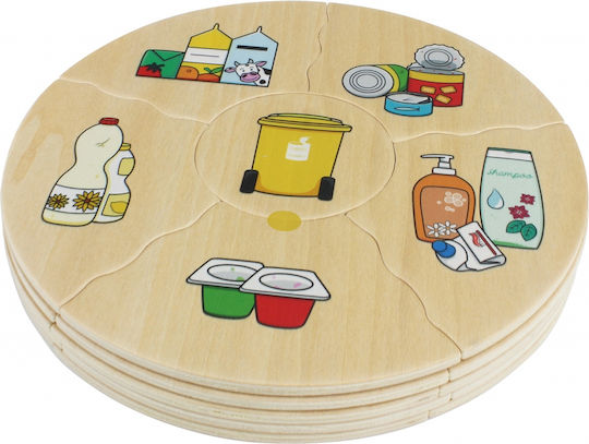 Puzzle din Lemn pentru Copii Humanico Sortarea Deșeurilor 30 de Piese Beleduc