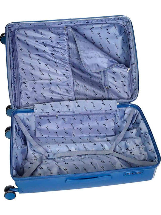 Stelxis Valiză de Călătorie de Cabină Mică The Mars Collection, Rigidă, Albastră, cu 4 Roți, Înaltă de 55 cm