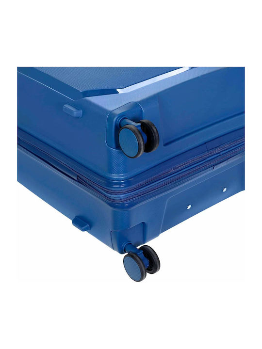 Stelxis Valiză de Călătorie de Cabină Mică The Mars Collection, Rigidă, Albastră, cu 4 Roți, Înaltă de 55 cm
