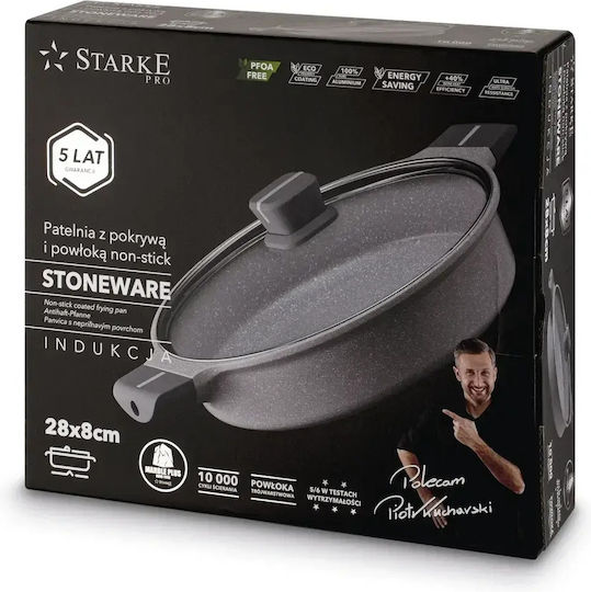 Starke Pro Τηγάνι από Αλουμίνιο με Καπάκι με Αντικολλητική Επίστρωση 28cm