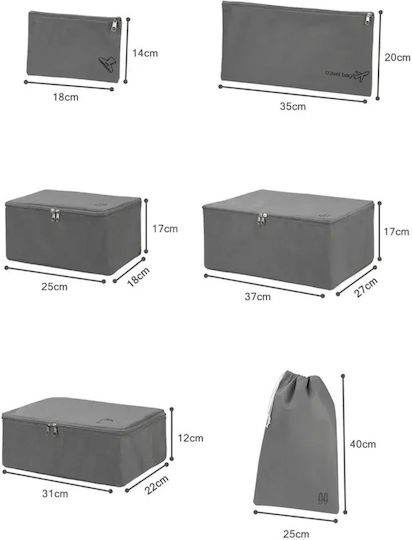 SteweHome Organizer-Tasche Grau 6 Stück
