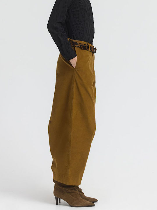 Pantaloni Dama din Material Olive