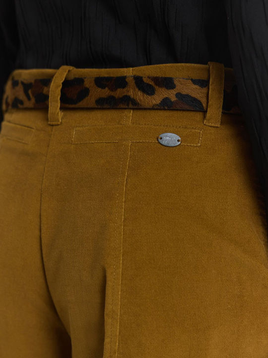Pantaloni Dama din Material Olive