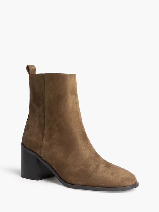 Damen-Stiefeletten mit Mittelhohem Absatz Braun