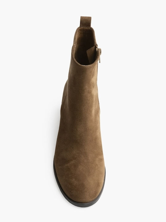 Damen-Stiefeletten mit Mittelhohem Absatz Braun