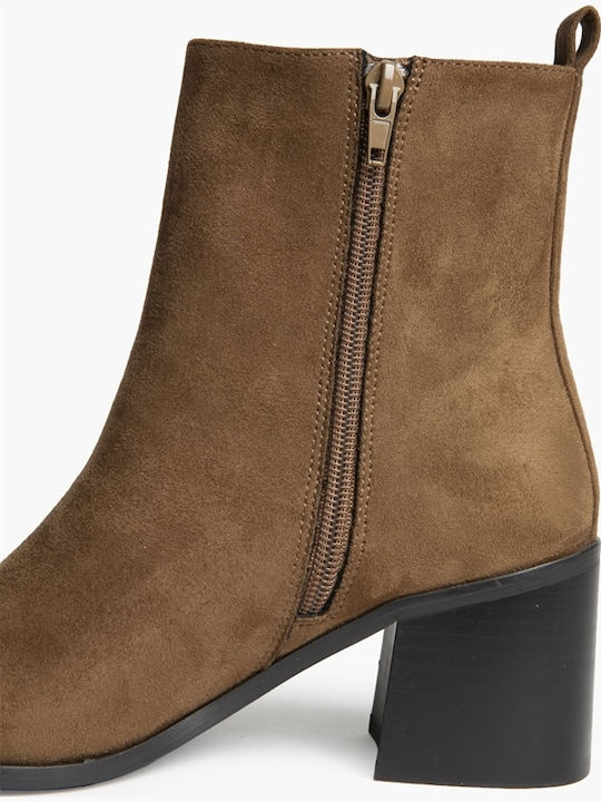 Damen-Stiefeletten mit Mittelhohem Absatz Braun
