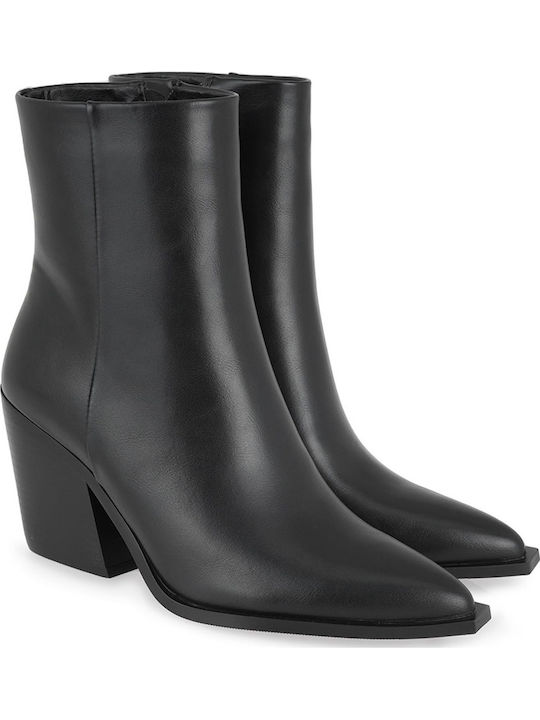 Damen-Cowboystiefeletten mit Hohem Absatz Schwarz
