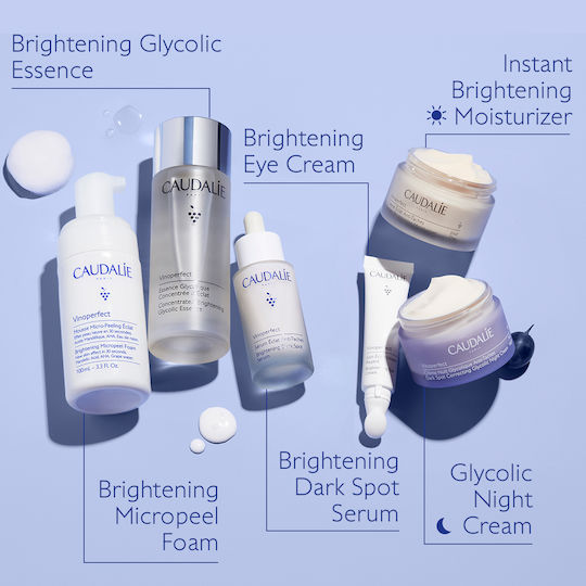 Caudalie Vinoperfect Spumă Micropeeling Iluminatoare de Curățare a Feței pentru Strălucire și Acțiune Hidratantă 100ml