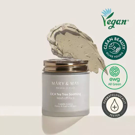 Mary And May Cica Tea Tree Soothing Wash Off Pack 125g