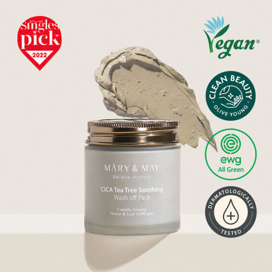Mary And May Cica Tea Tree Soothing Wash Off Pack 125g