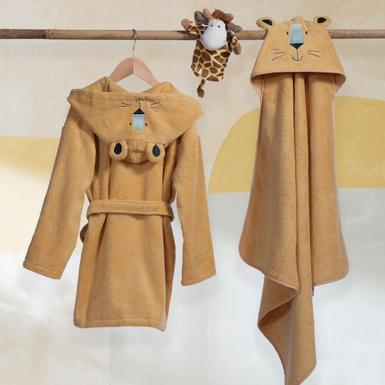 Nef-Nef Homeware Παιδικό Μπουρνούζι Wild Company Yellow με Κουκούλα Nef-Nef Homeware Παιδικό Μπουρνούζι Wild Company Yellow με Κουκούλα