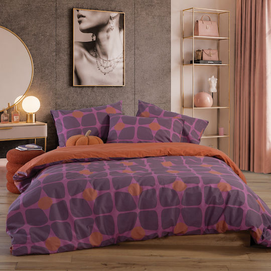 Nef-Nef Homeware Casual Комплект чаршафи за кралско легло 4 части 160x200+35 см с ластик Лилав Nef-Nef Homeware Casual Комплект чаршафи за кралско легло 4 части 160x200+35 см с ластик Лилав