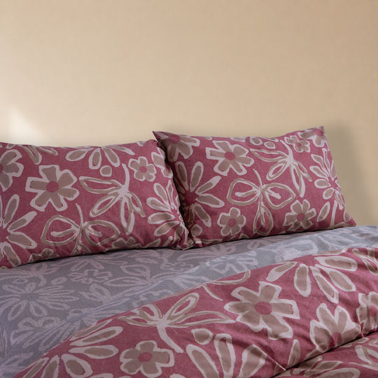 Nef-Nef Homeware Harmony Set Cearceafuri King Size cu Elastic 180x200+35cm Burgundy (4buc)