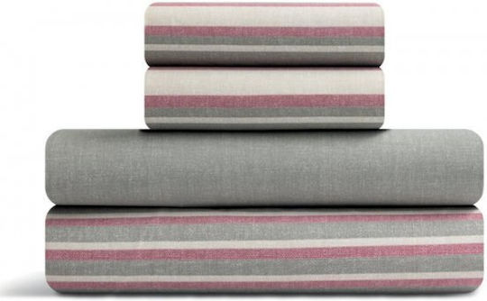 Lino Home Madison Set Cearceafuri de Pat King Size 260x270cm Dusty Pink (2buc)