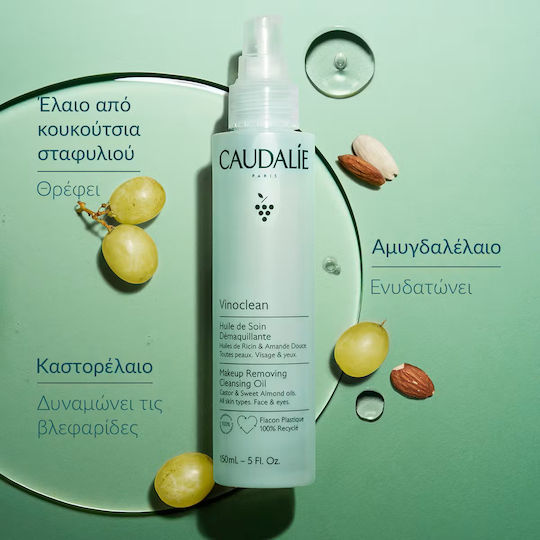 Caudalie Vinoclean Ulei de Curățare pentru Față pentru Controlul Sebumului & Acțiune Calmanta 75ml