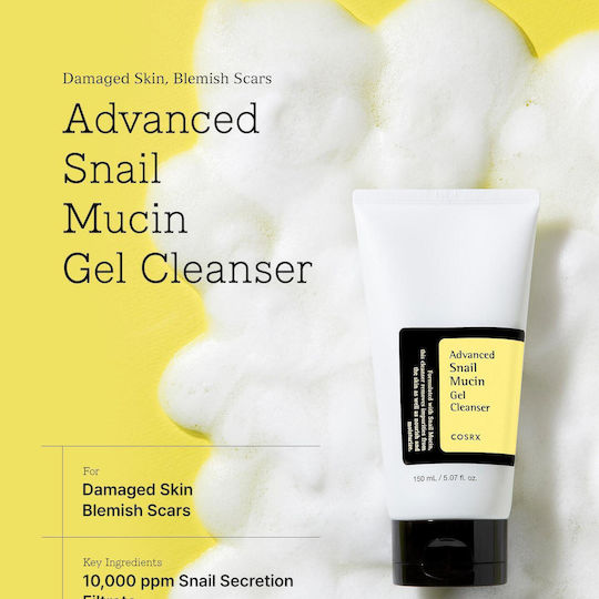 Cosrx Advanced Snail Mucin Power Gel De Curățare a Feței cu Acțiune de Hidratare și Controlul Sebumului 150ml