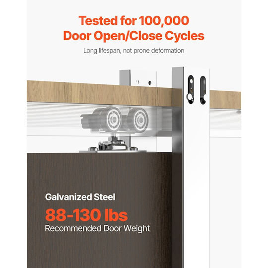 Vevor Sliding Door Mechanism 91.44cm Brown