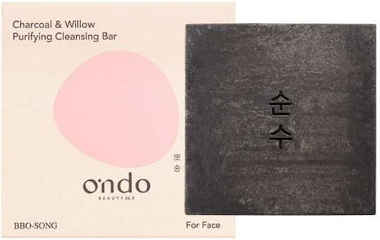 Ondo Beauty 365 Charcoal & Willow Facial Cleansing Soap Bar with Antioxidant & Against Imperfections Action 70gr